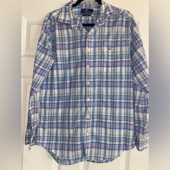 Vineyard Vines Slim Fit Tucker Men’s Medium Plaid Shirt - Picture 1 of 5